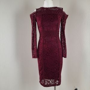PREMIER AMOUR burgundy lace dress 2